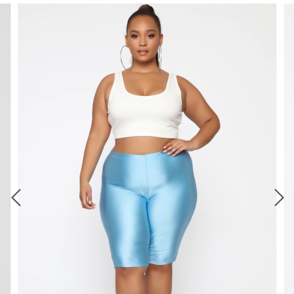 Curves For Days Biker Shorts - Light Blue